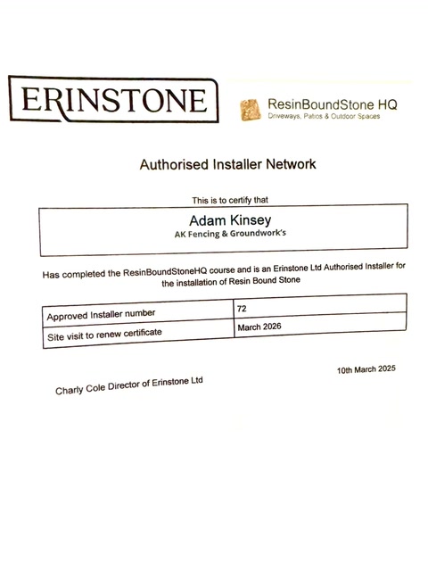 Training certificate issued to Adam Kinsey on 10th March 2025
